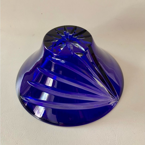 Vintage Schonborner Bleikrestall Cobalt Blue Cut Crystal Glass Bowl - Picture 9 of 14